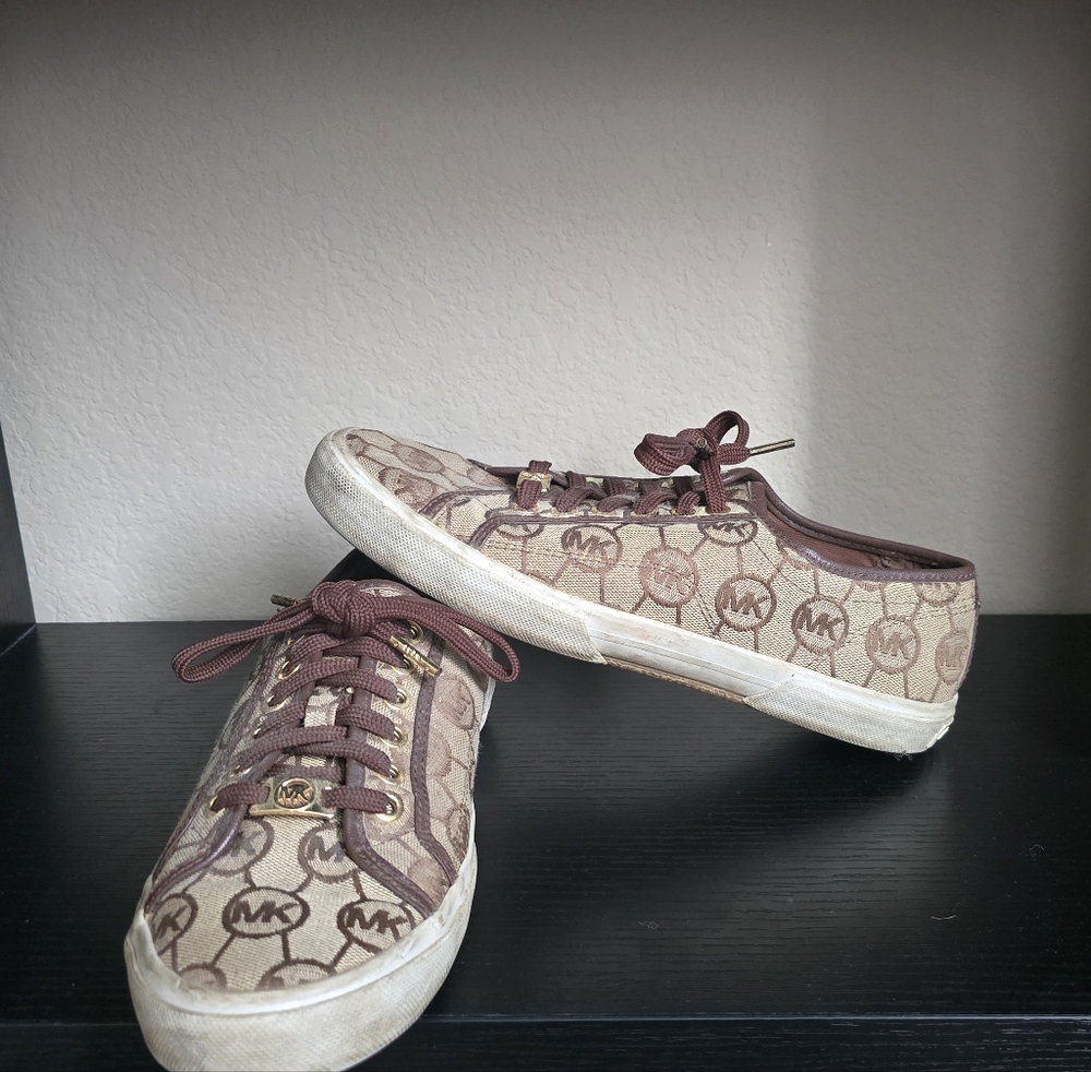 Michael Kors Brown Sneakers with Monogram Design